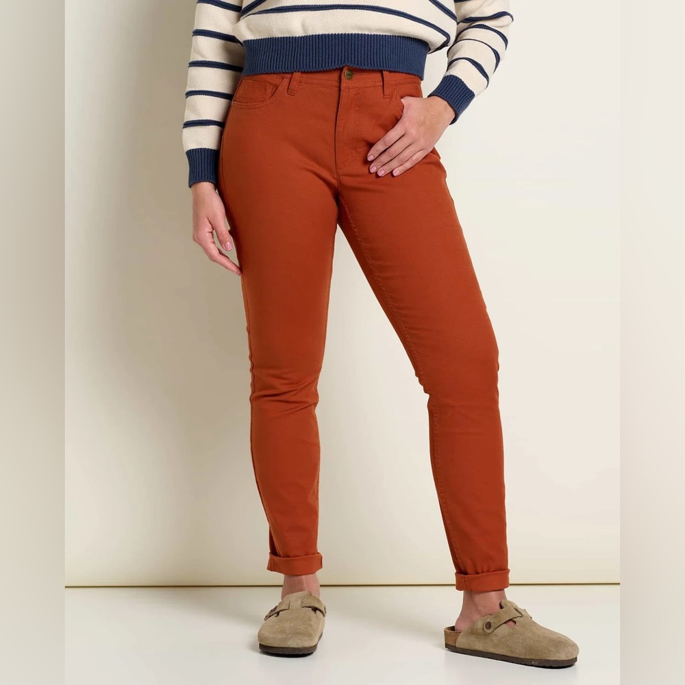 Toad & Co Pants Womens Size 4 Cinnamon Earthworks 5 Pocket Skinny Pant Orange